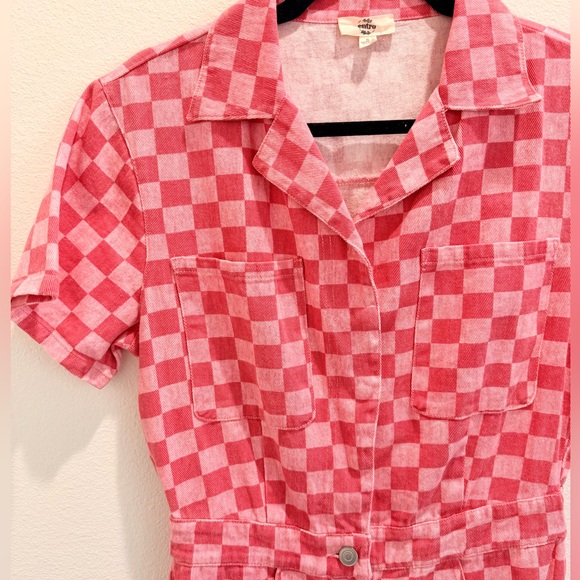 entro Pink Checker Romper - Picture 4 of 4